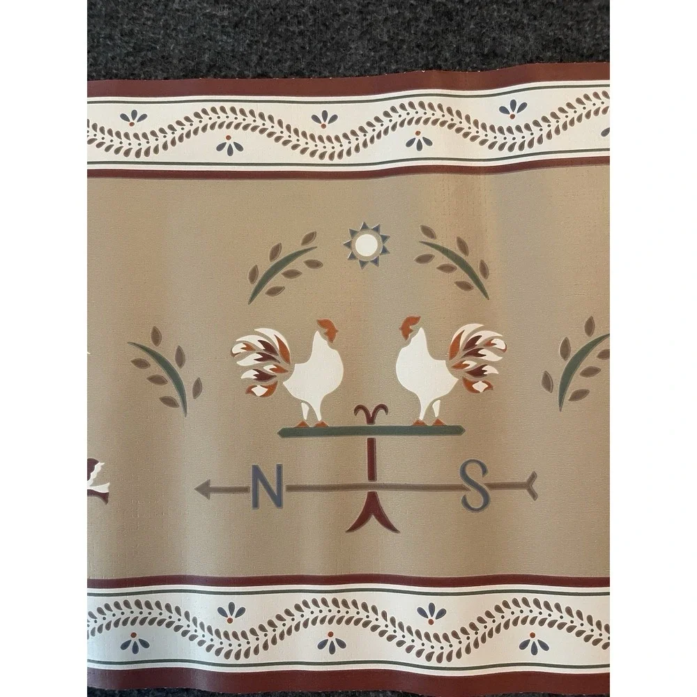 11 Vintage Prepasted Border Wallpaper Rooster 4yds per roll 8 1/2 Inches Wide